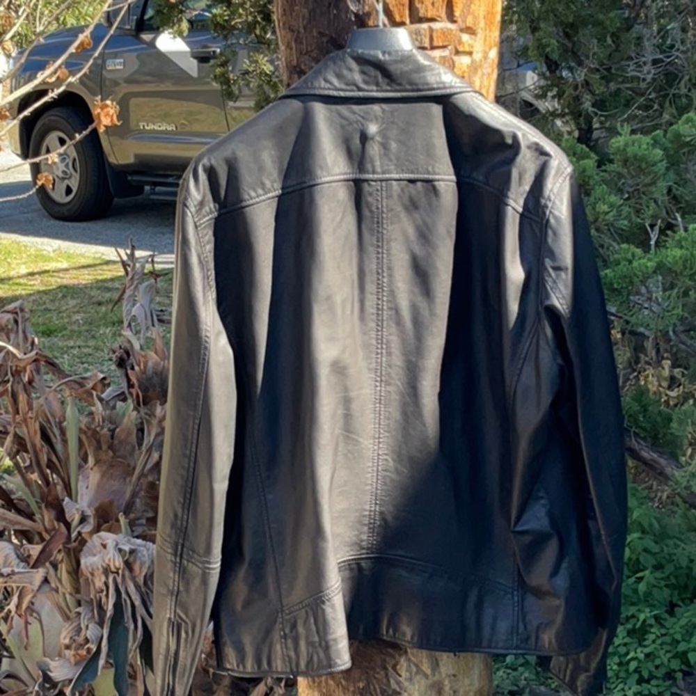John Varvatos Black Leather Jacket - Picture 3 of 7